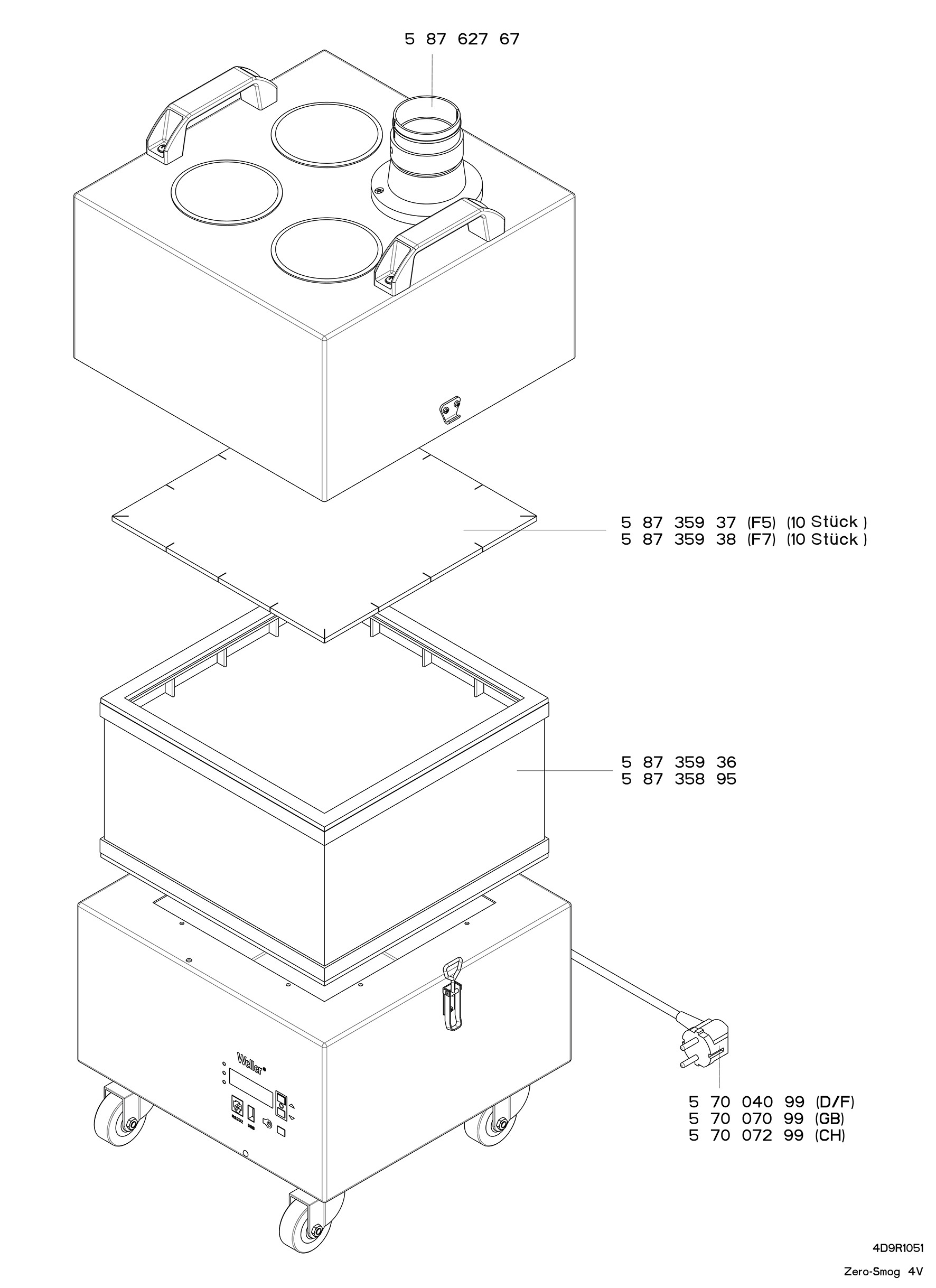 Weller BigBang - Zero Smog 4V Kit 2 Funnel - USA - us
